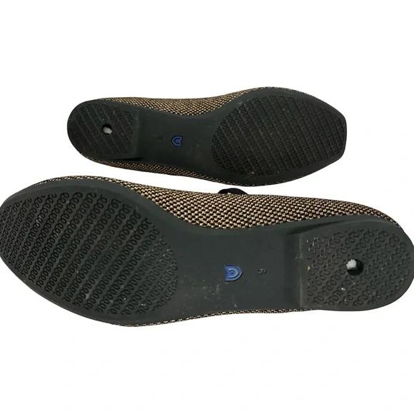 Rothy's T-Strap Mary Jane Flats Bronze Black Metallic Knit Women's Size 9 - Picture 10 of 10